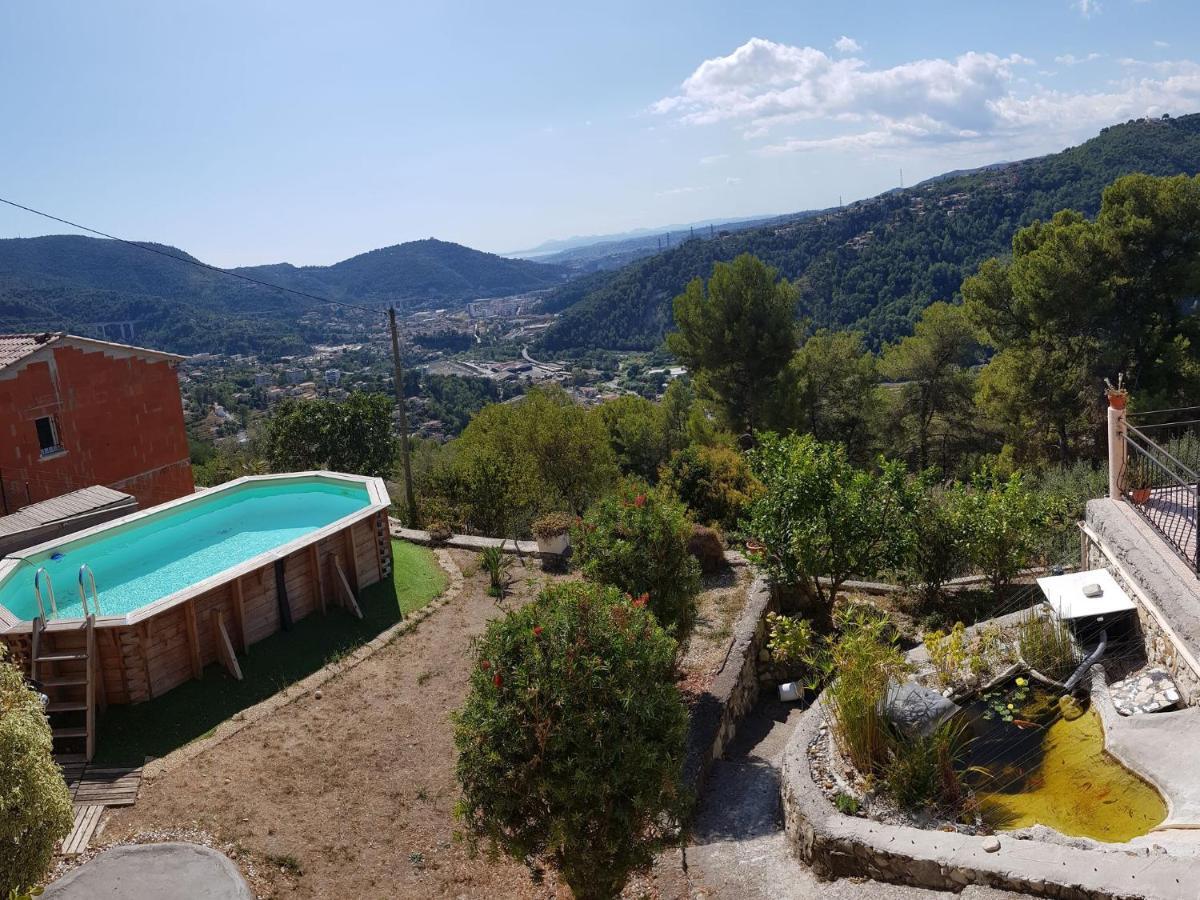 Chalet Côte d'Azur Piscine Terrasse et Vue Mer Drap Exterior foto